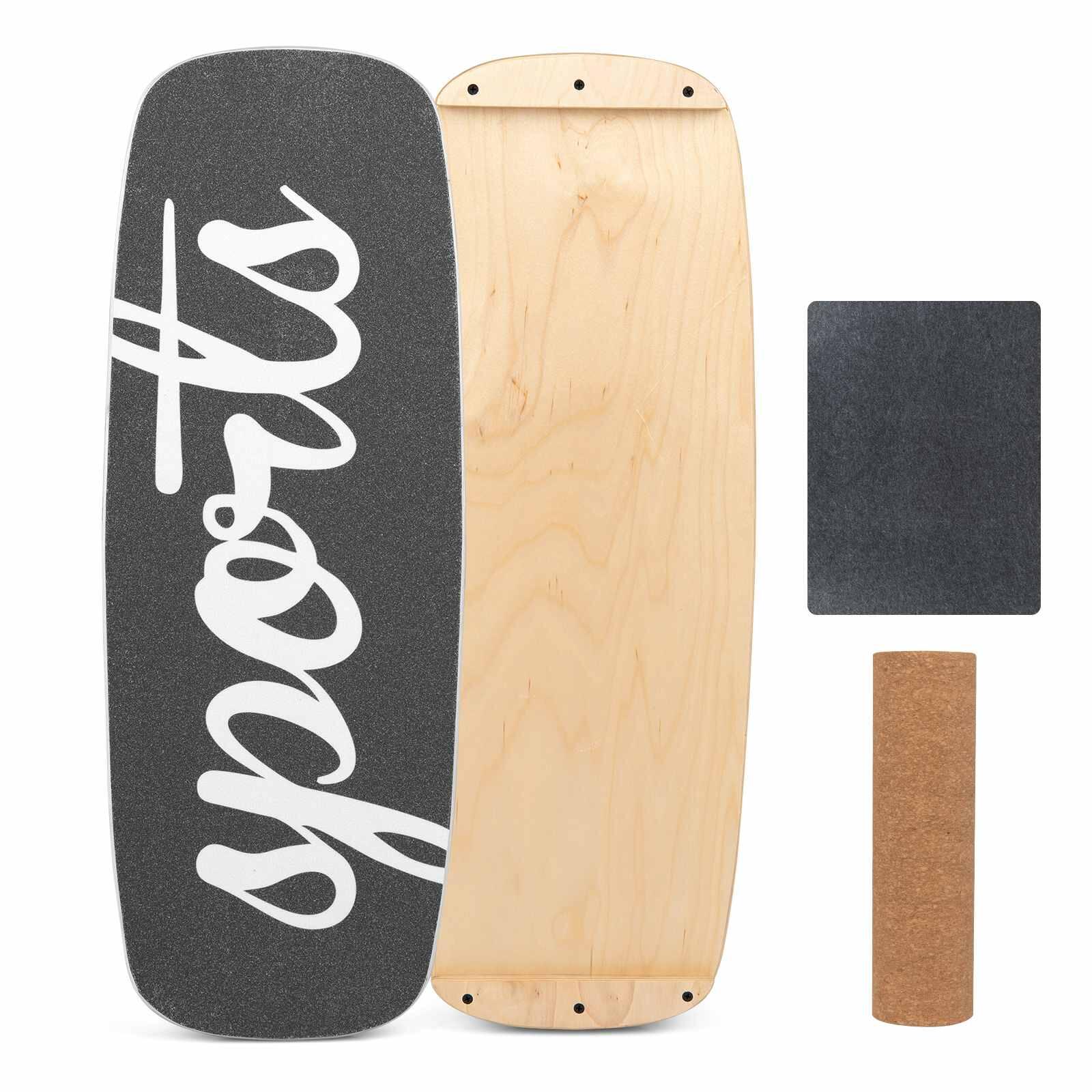 Wobble Balance Board w/Cork Roller Core Trainer Black