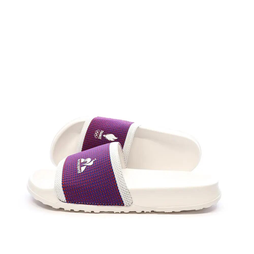 Le Coq Sportif Unisex White/Blue/Red Sliders