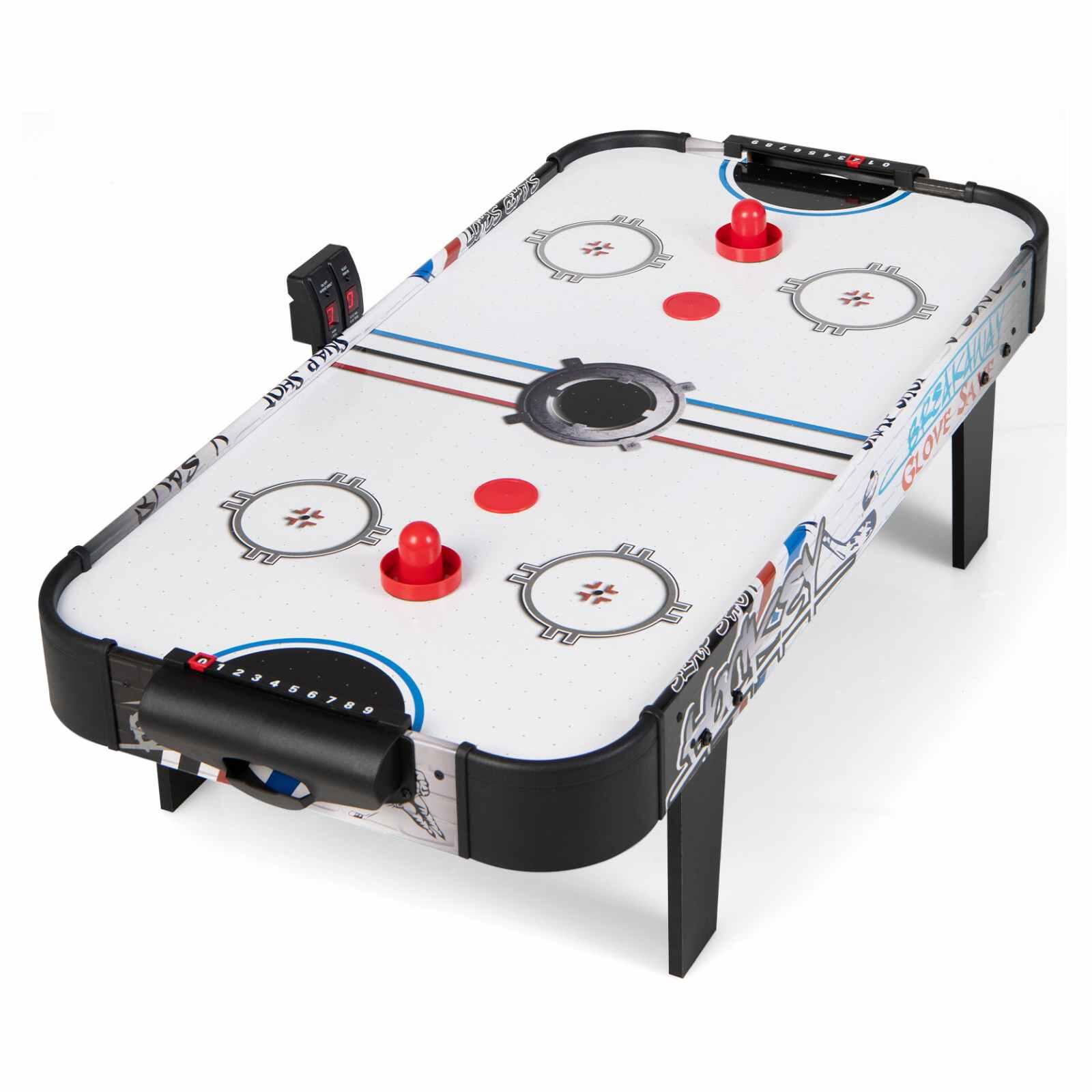 107cm Portable Air Hockey Table w/LED Scoreboard & Accessories