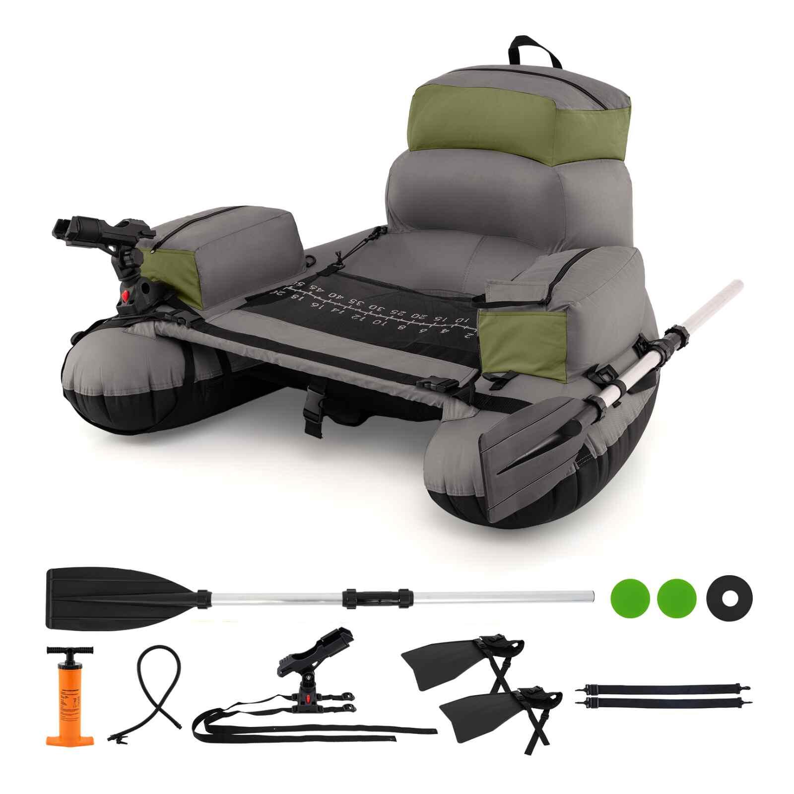 Inflatable Fishing Float Tube w/Pump Paddle & Rod Holder 150kg