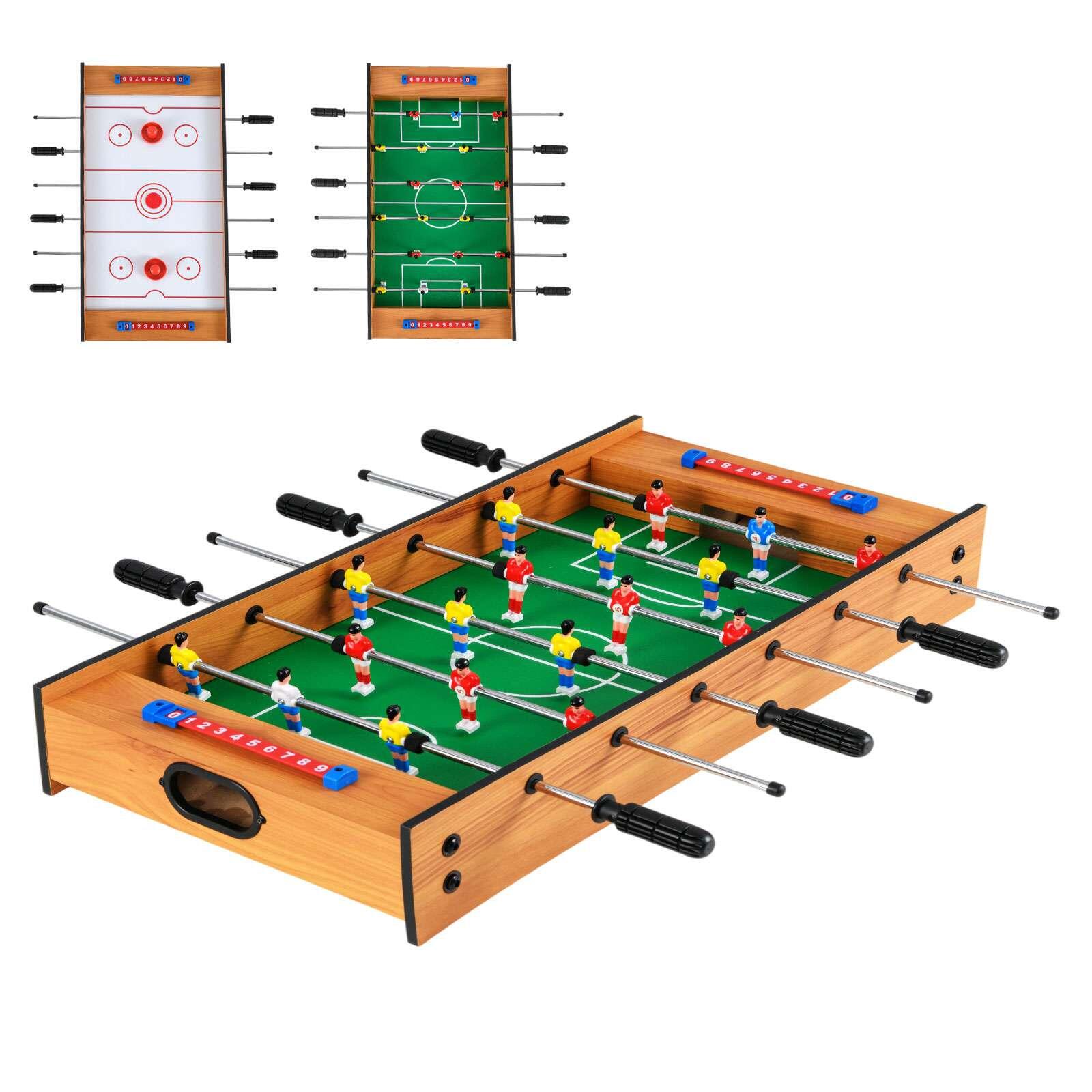 2-in-1 Tabletop Game Table Foosball & Hockey Set