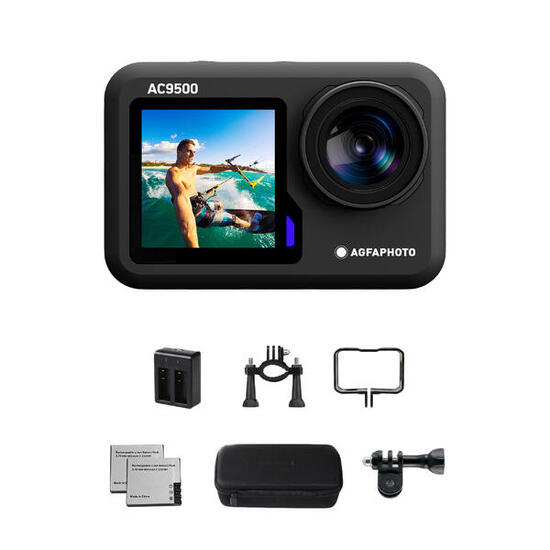 AGFAPHOTO AC9500 - Caméra Sport 4K 16MP 170° avec Stabilisation - Noir