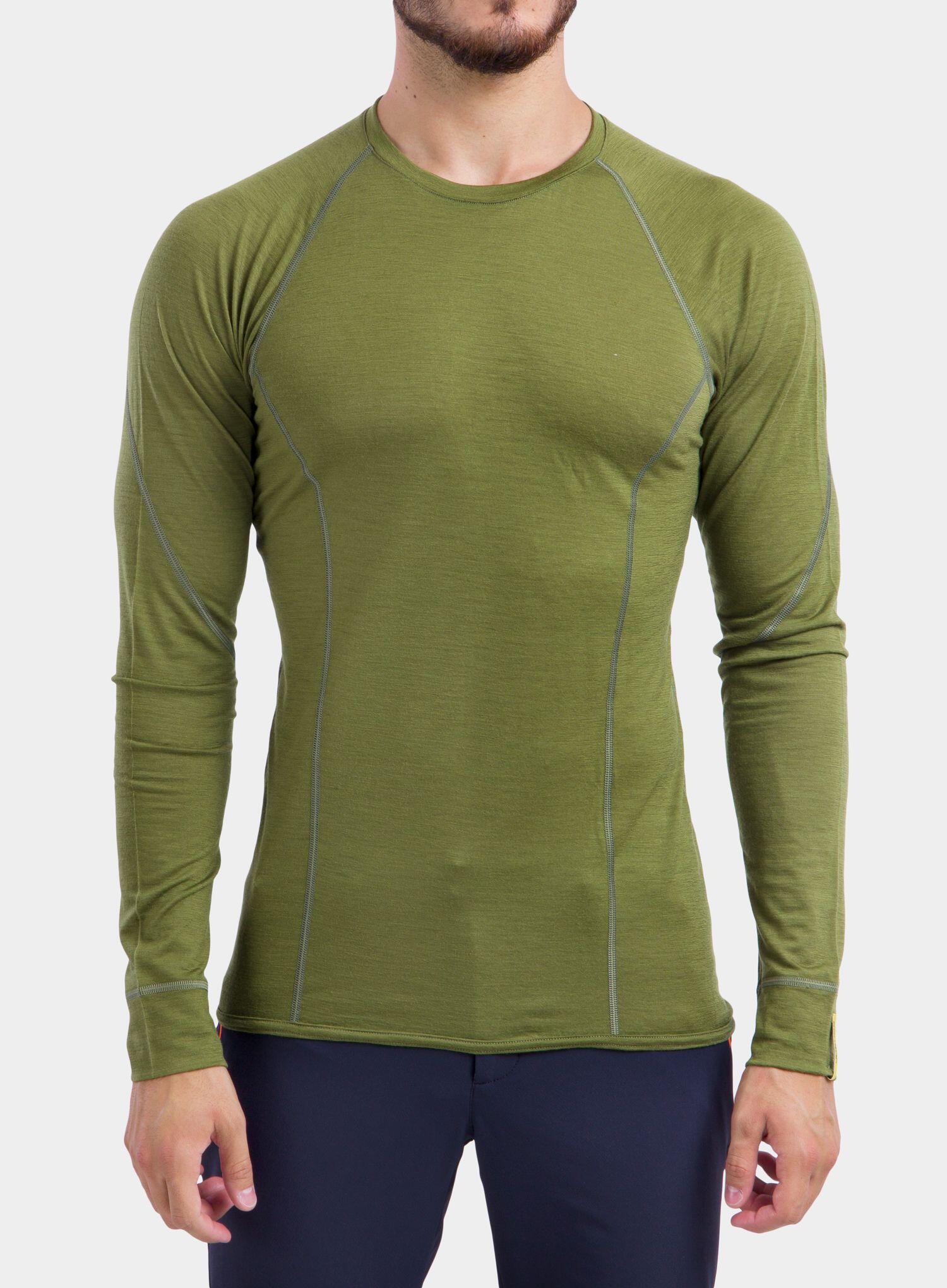 SENSOR Termoaktywna bluzka męska MERINO ACTIVE TEE LS-M-Oliwkowy 6/6