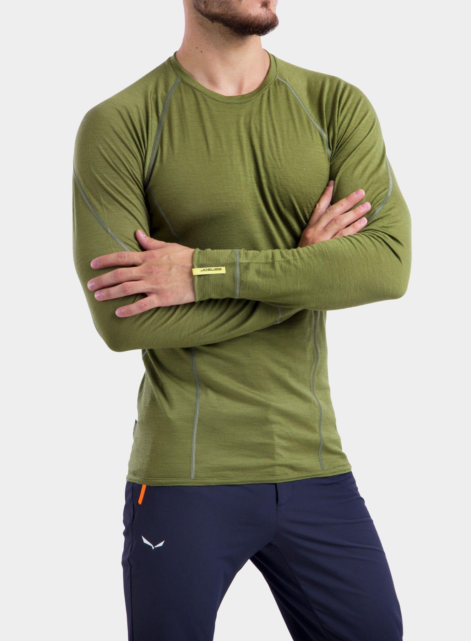 SENSOR Termoaktywna bluzka męska MERINO ACTIVE TEE LS-M-Oliwkowy 4/6