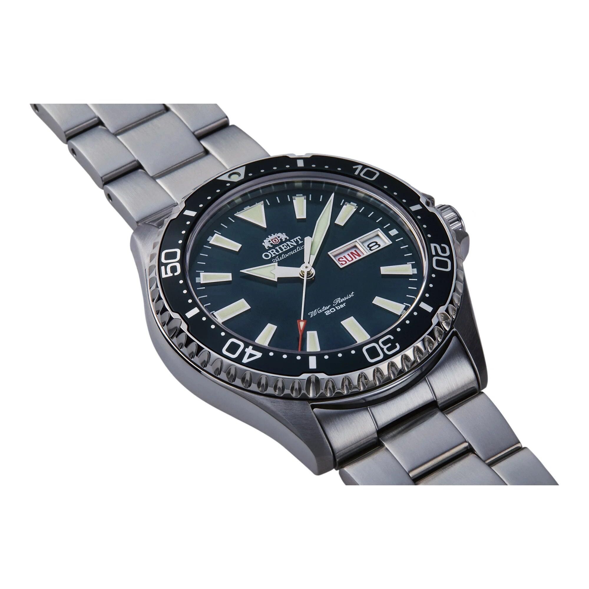 ORIENT Kamasu Mako III V1 RA-AA0004E montre mécanique acier teal 3/4
