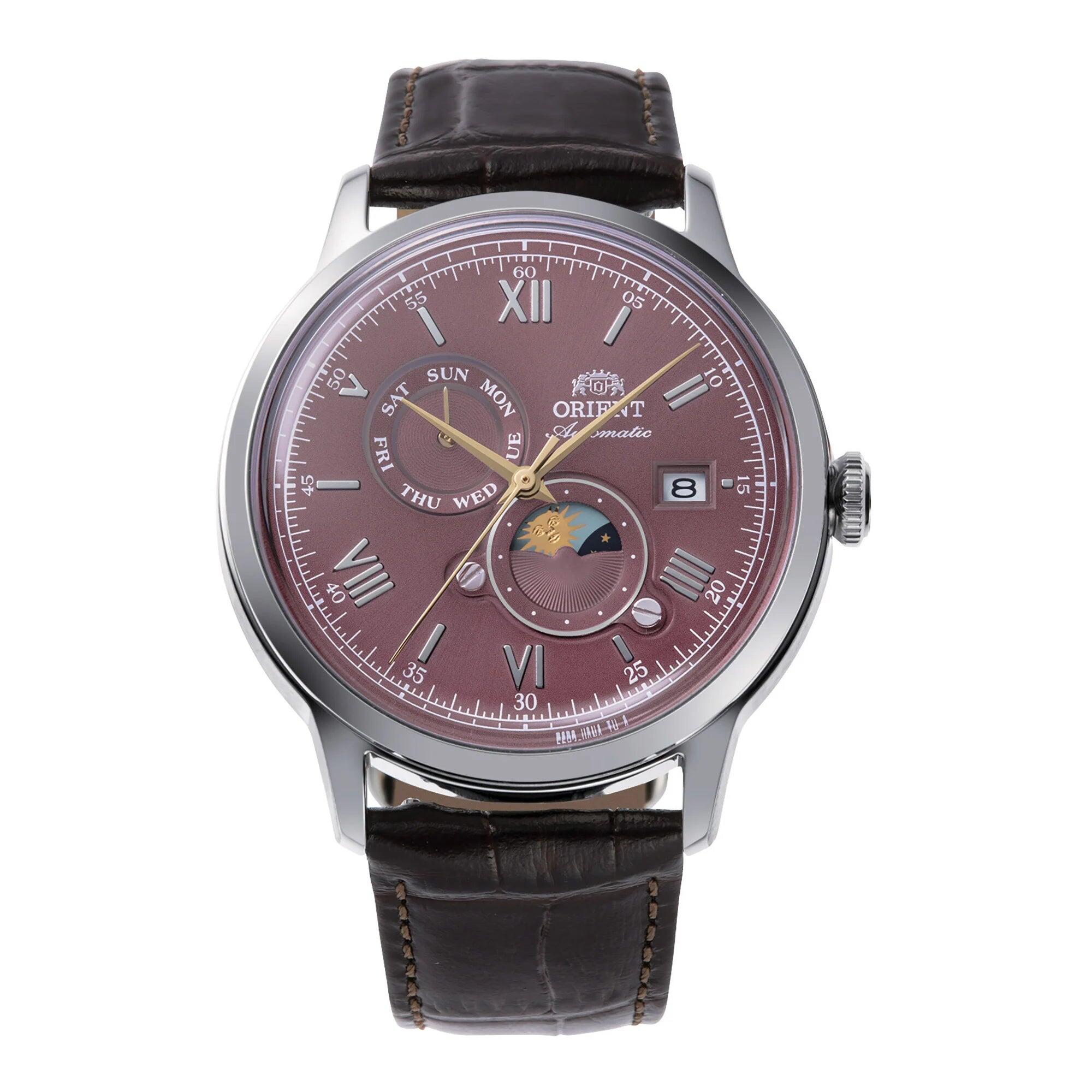 ORIENT Classic Bambino Sun & Moon RA-AK0807R Montre homme mécanique cuir 1/4
