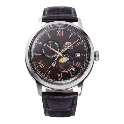 ORIENT Bambino Sun & Moon RA-AK0804Y - montre homme cuir