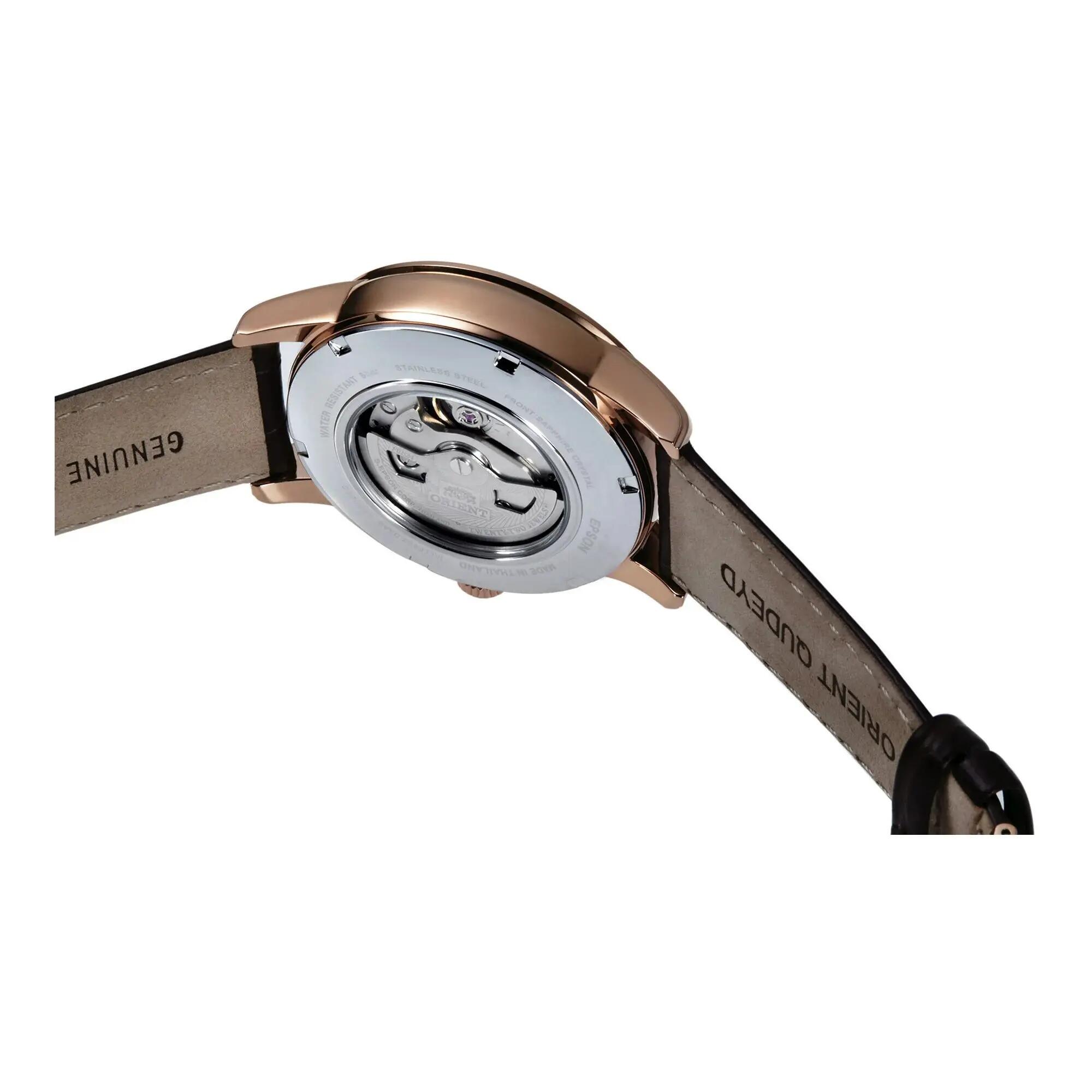 ORIENT Classic Sun & Moon RA-AK0009T montre homme mécanique bracelet cuir marron 3/3
