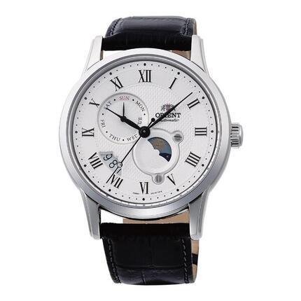 ORIENT Classic Sun & Moon RA-AK0008S montre mécanique bracelet cuir.