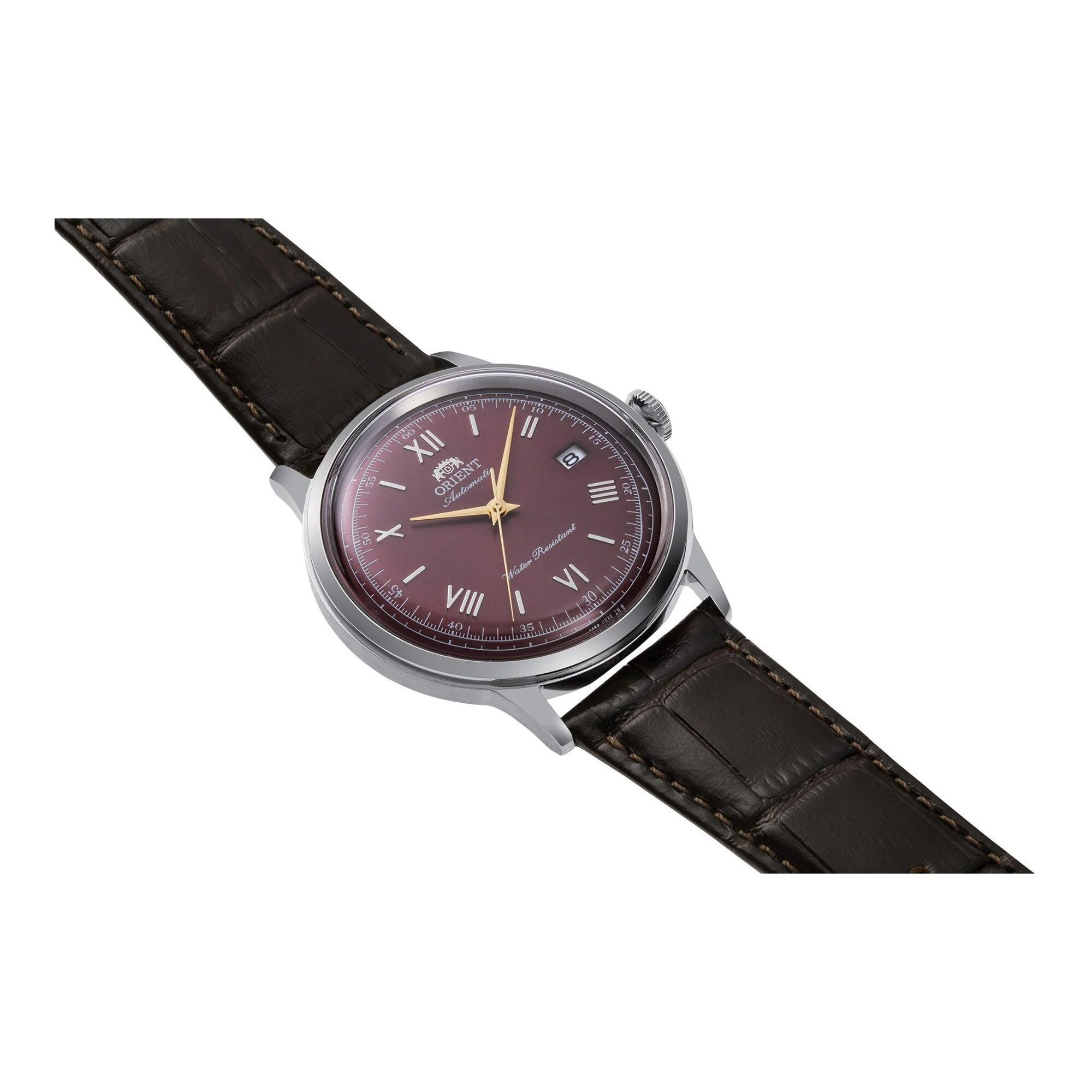 ORIENT Bambino Classic RA-AC0026R montre mécanique bracelet cuir bordeaux 3/4