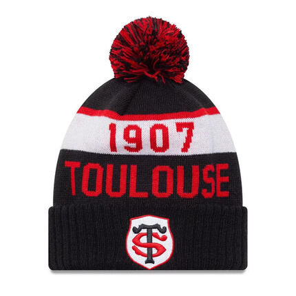 Bonnet à Pompon Sport Stade Toulousain New Era Noir, rouge et blanc