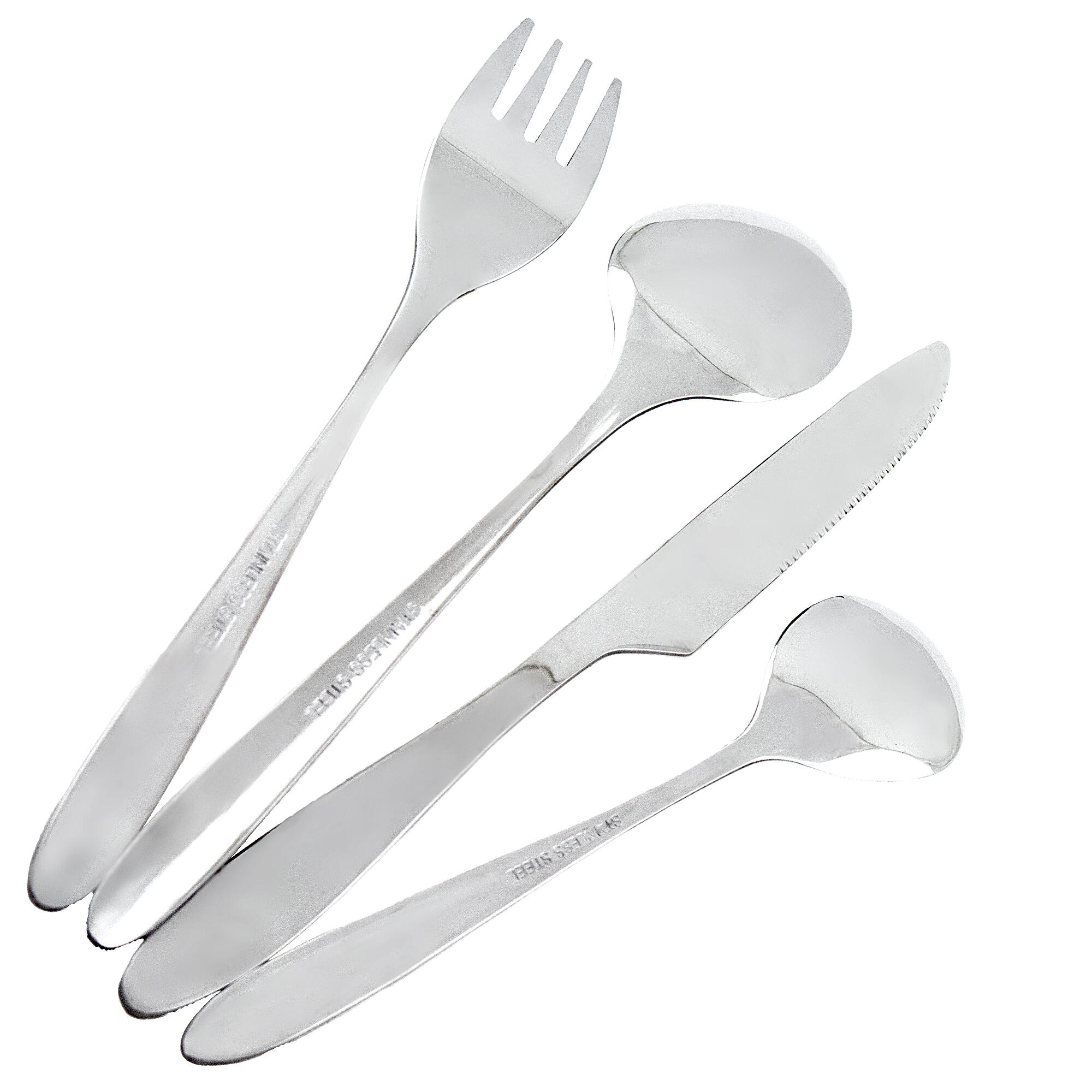 Camping Besteck 'lunch', flacher Teller und Thermotasse Set | Edelstahl 4/7