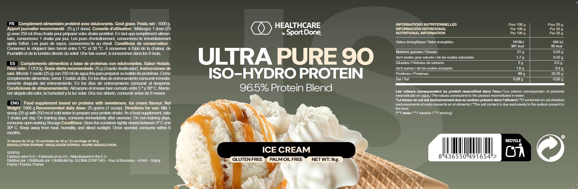 Protéine Ultra Isolate Ice Cream 1 kg SportDone 2/3
