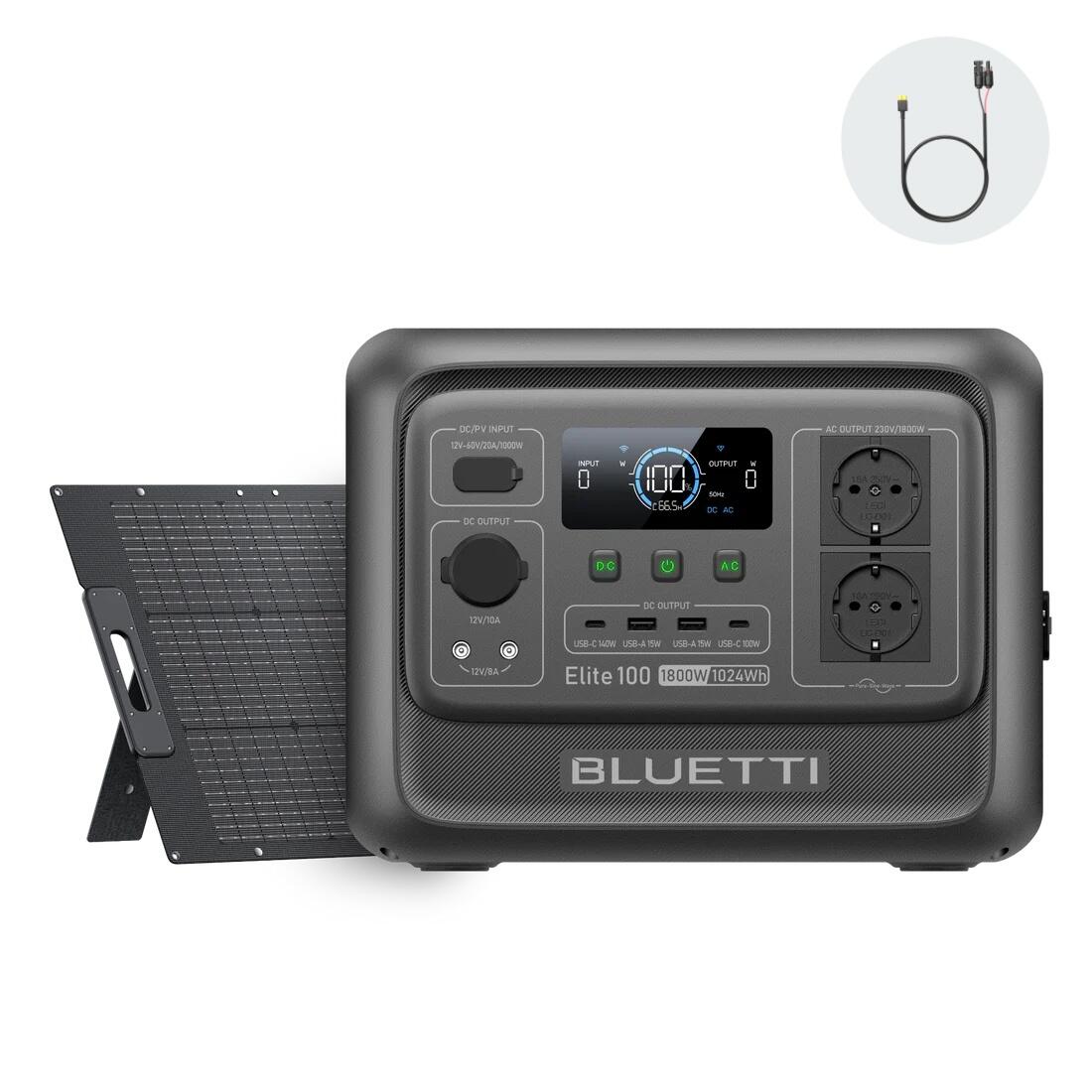 Elite 100 V2 generatore solare 1024Wh con pannello 100W per campeggio e camper 1/7