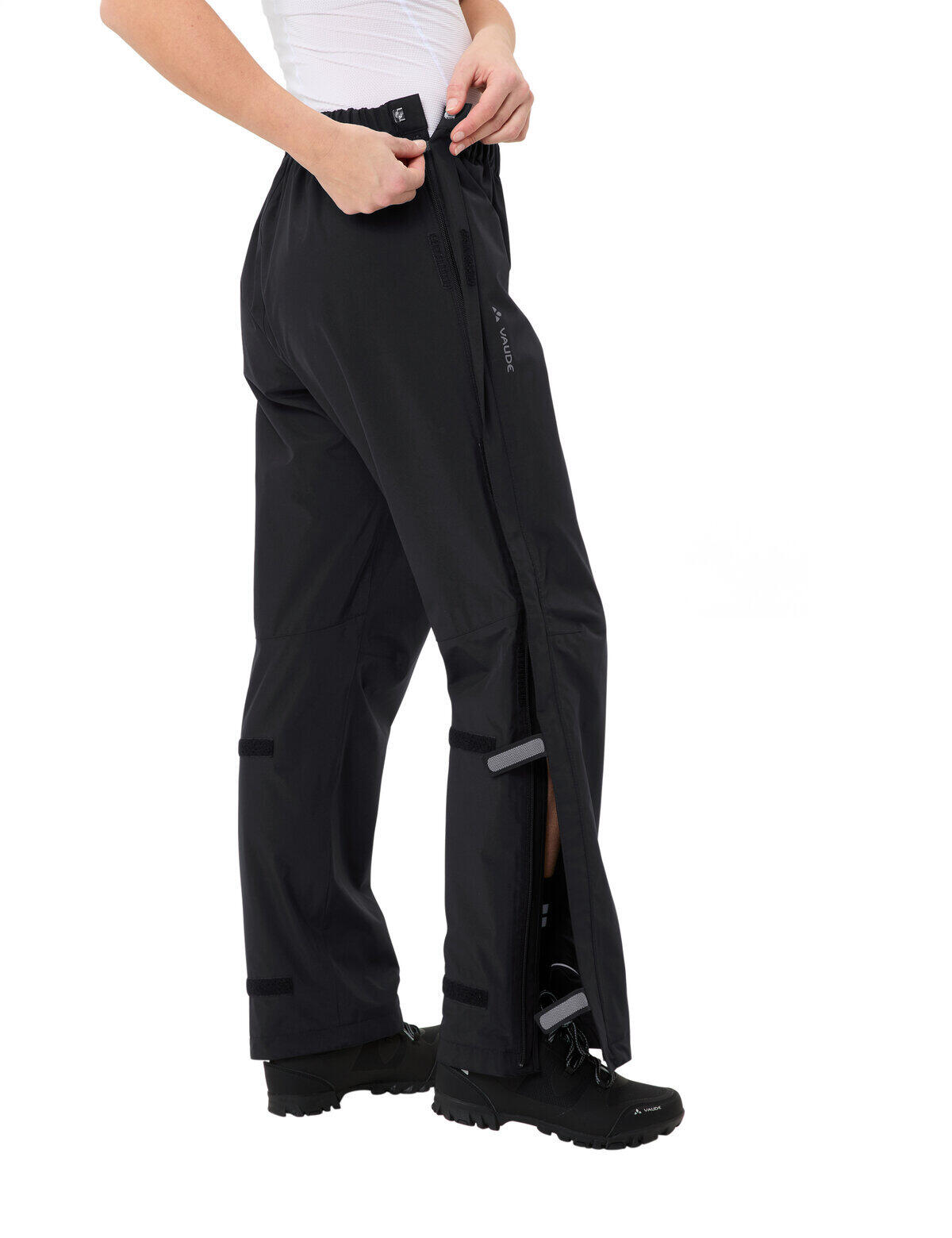 Calças de chuva com fecho completo tamanhos curtos mulher VAUDE Fluid 4/7