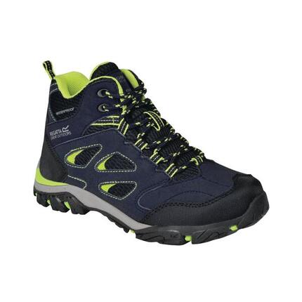 Chaussures Montantes De Randonnée HOLCOMBE Unisexe (Bleu Marine/vert Néon)