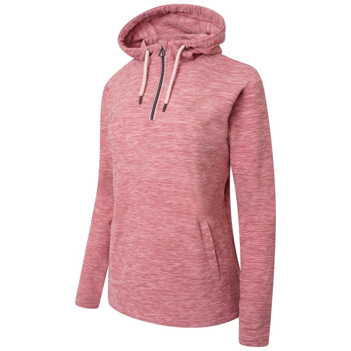 Womens/Ladies Obsessed Half Zip Fleece Top (Powder Pink) 3/5