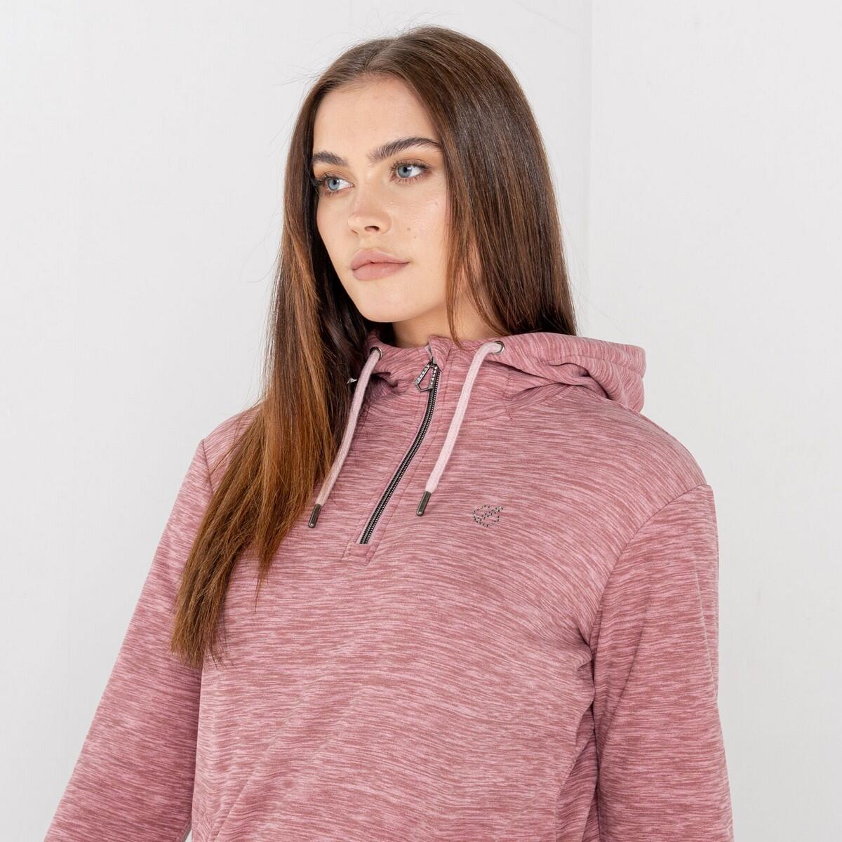 Womens/Ladies Obsessed Half Zip Fleece Top (Powder Pink) 4/5