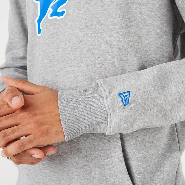 Sweat à capuche NFL Detroit Lions New Era Gris 5/6