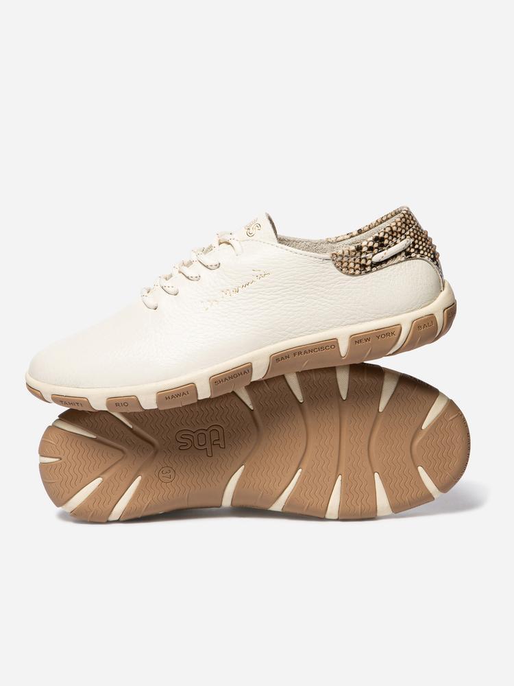 Baskets Femme JAZARU Light Beige Python 2/5