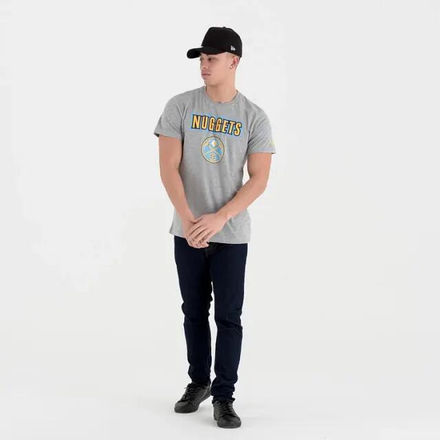 T-Shirt NBA Denver Nuggets New Era Team logo Gris 2/5