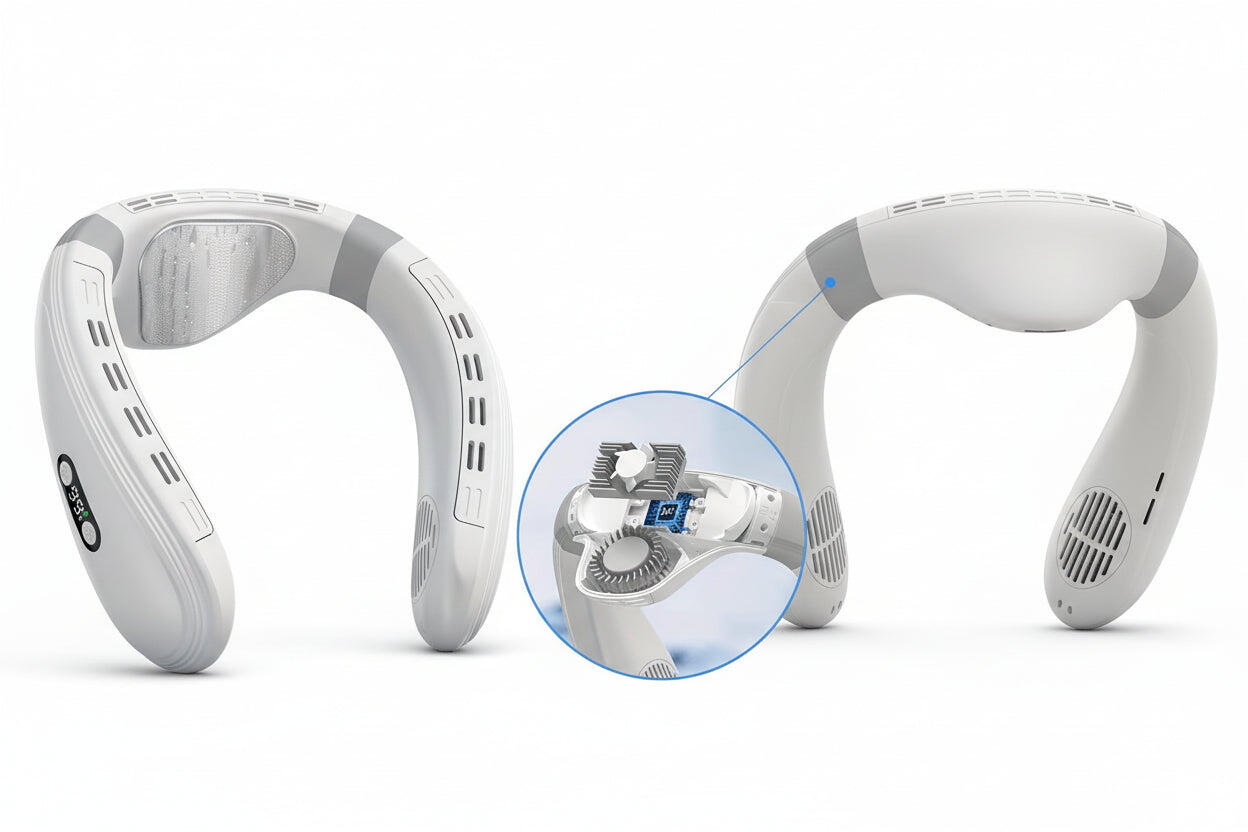 Portable Bladeless Neck Fan with Cooling Plate