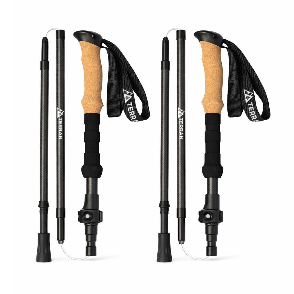 TERRAN Foldable Carbon Hiking Poles x2
