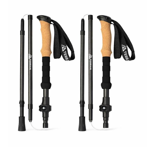 Pair of foldable carbon hiking poles