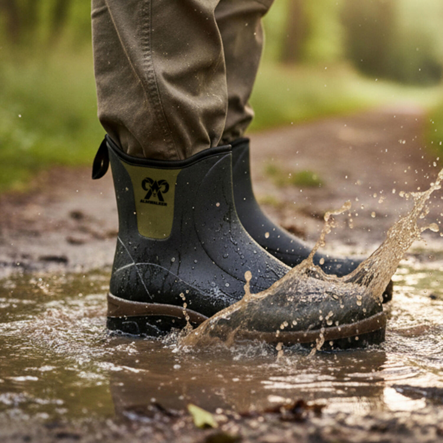 Almwalker Watschuhe Ribe Herren (Schwarz/Oliv) Größe 44 2/4
