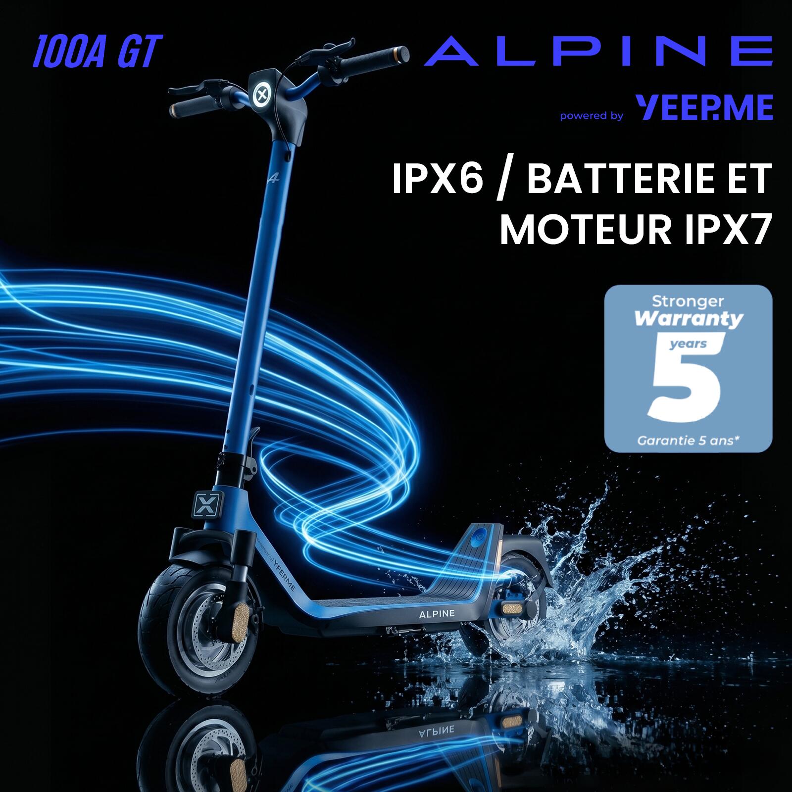 ALPINE 100A GT Trottinette Électrique Pliable 1200W 10" 540Wh 60km Garantie 5Ans 5/8