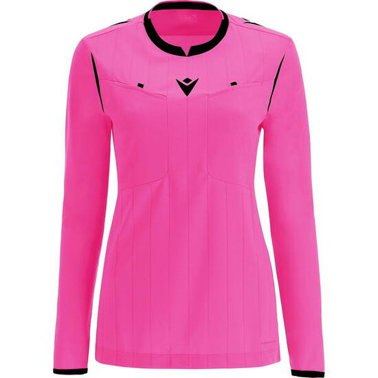Maillot Arbitre Macron Stephanie Manche Longue - Rose Fluo / Noir