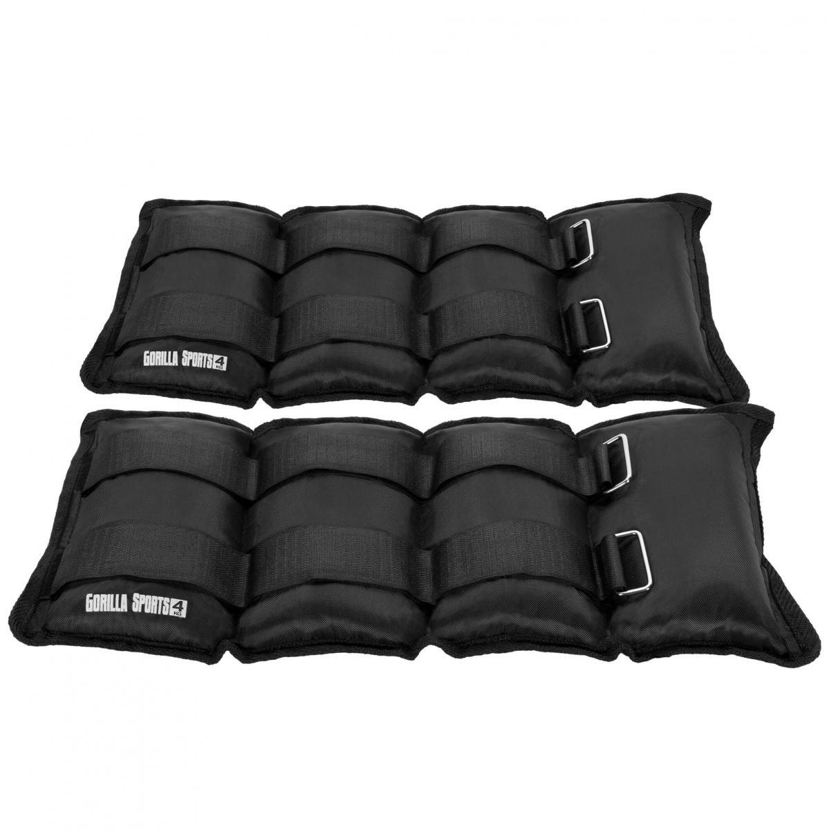 Fasce zavorrate GORILLA SPORTS 8kg poliestere nero, velcro regolabile 2/7