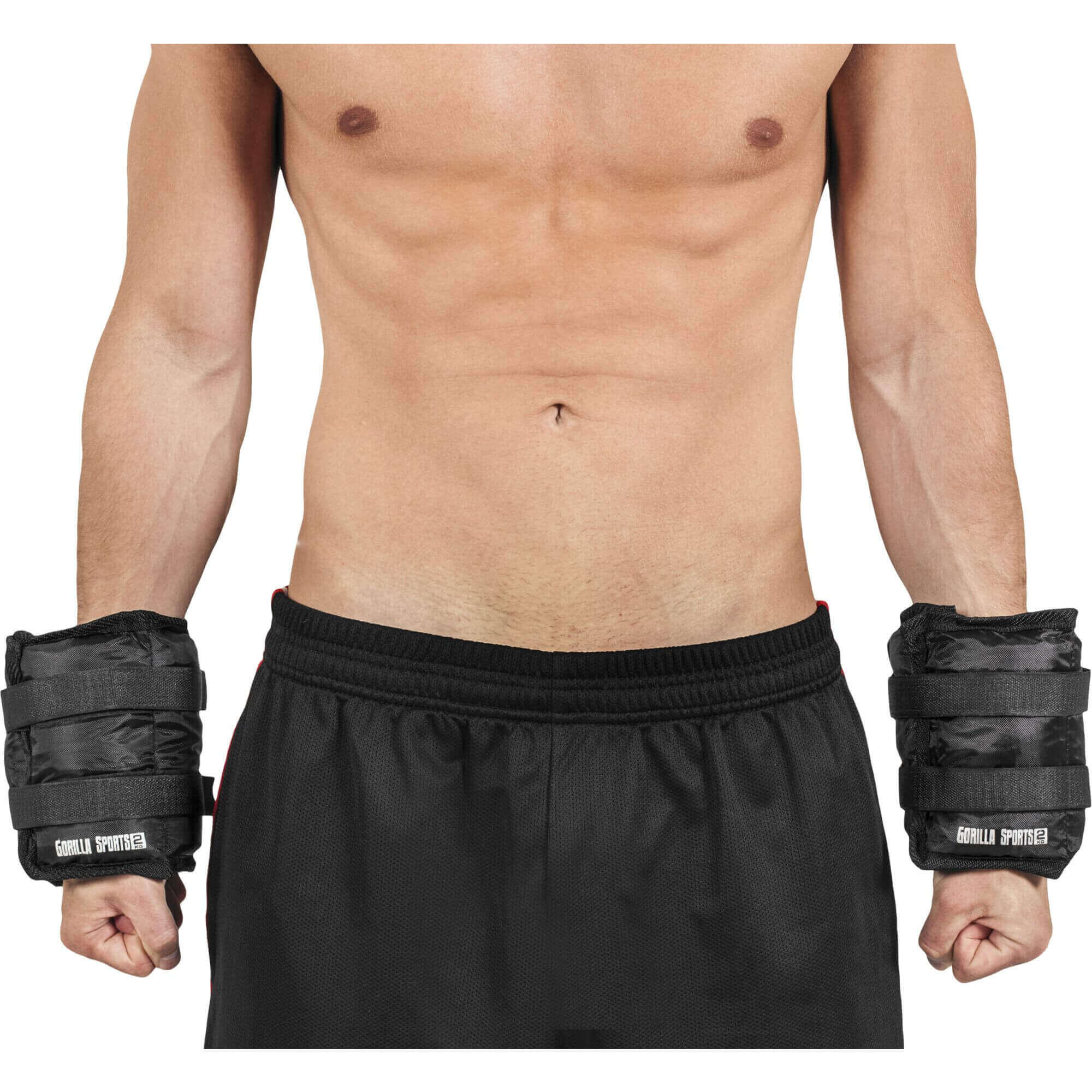 Fasce zavorrate GORILLA SPORTS 8kg poliestere nero, velcro regolabile 5/7