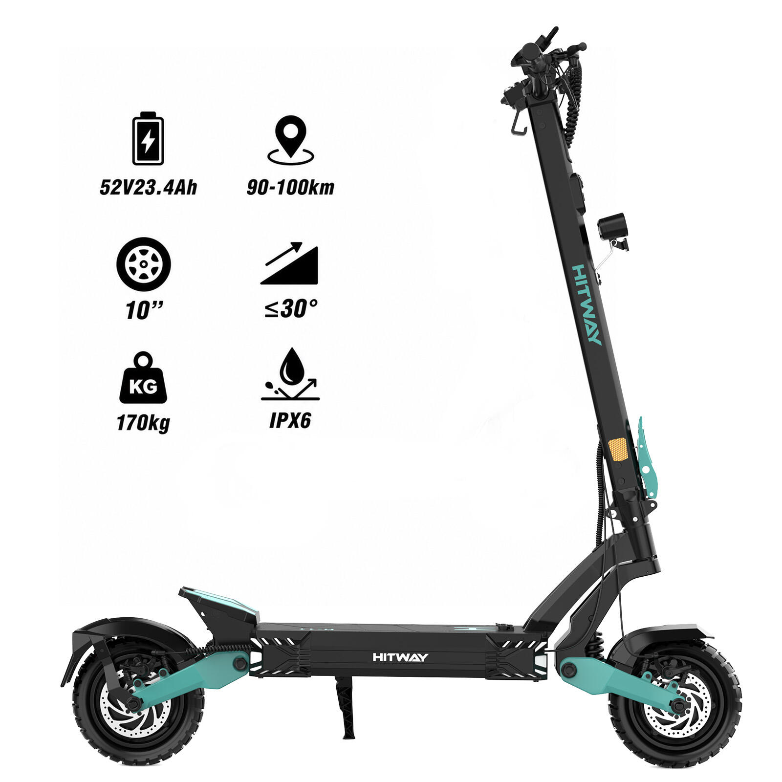 10" E-Scooter Mit 2*1800w Doppelmotor Reichweite Bis 100 Km H11-ABE 6/7