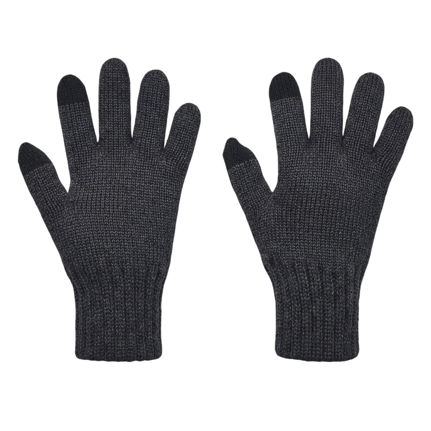 Heren Halftime Gebreide Wollen Handschoenen (Zwart) 2/4