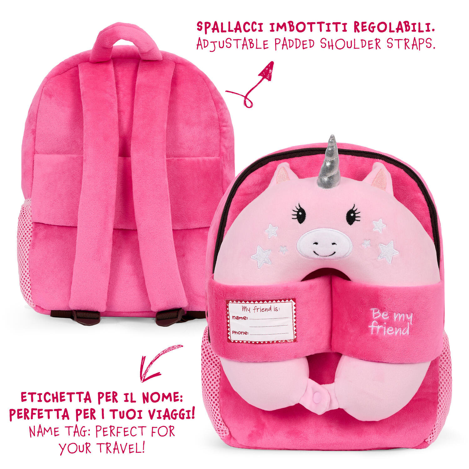 Zainetto con Cuscino da Viaggio Unicorno 3/7