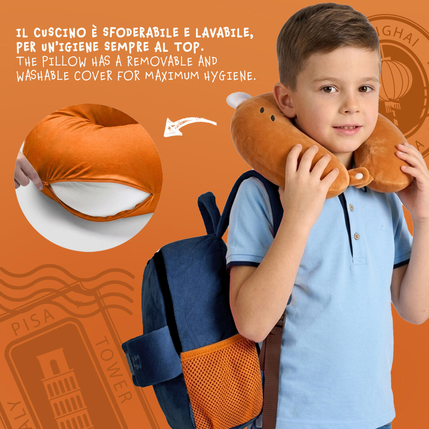 Zainetto con Cuscino da Viaggio Gatto 7/7