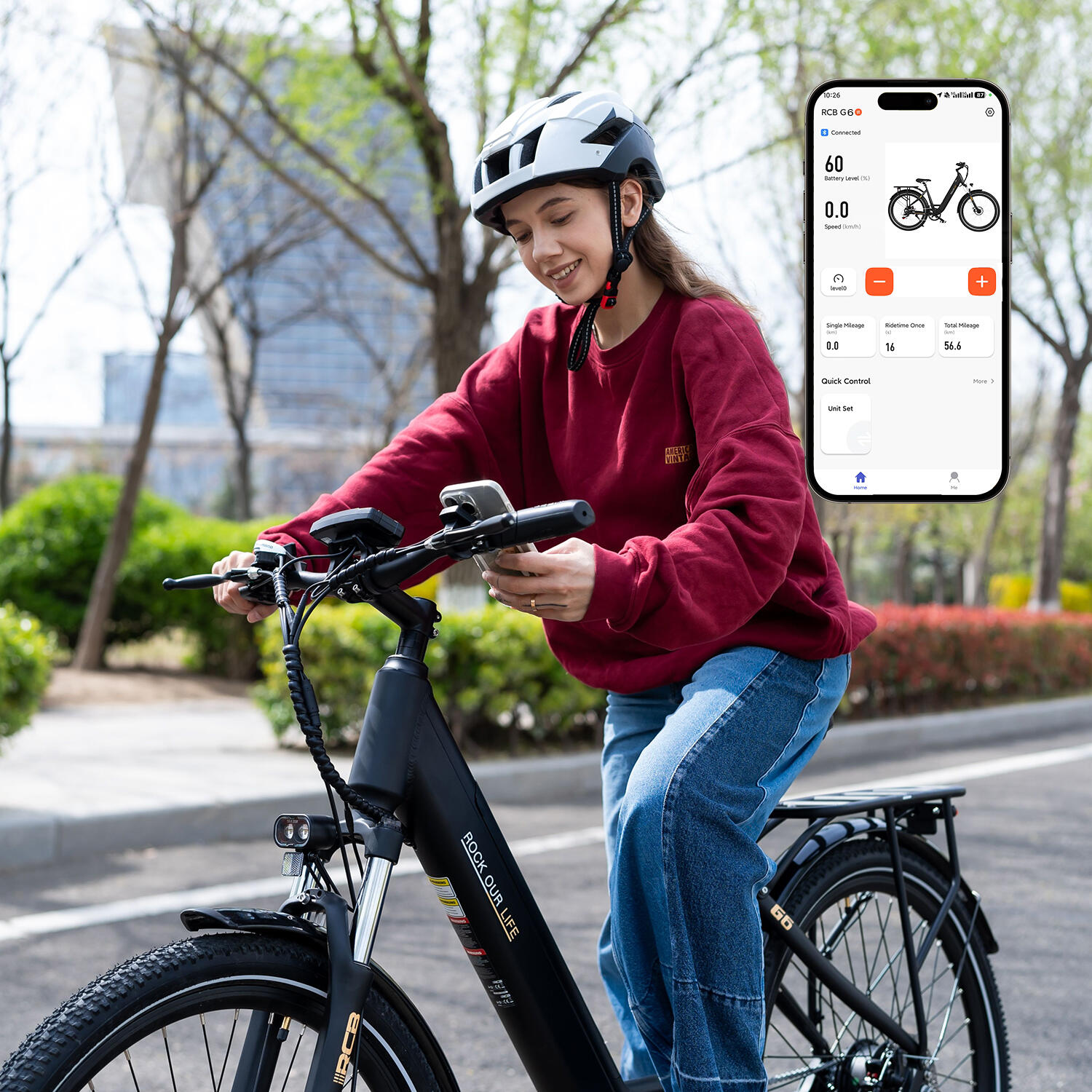 Elektrische fiets E-Bike, Volwassenen RCB-G6, 27,5 inch, koppelsensor, APP & NFC 6/7
