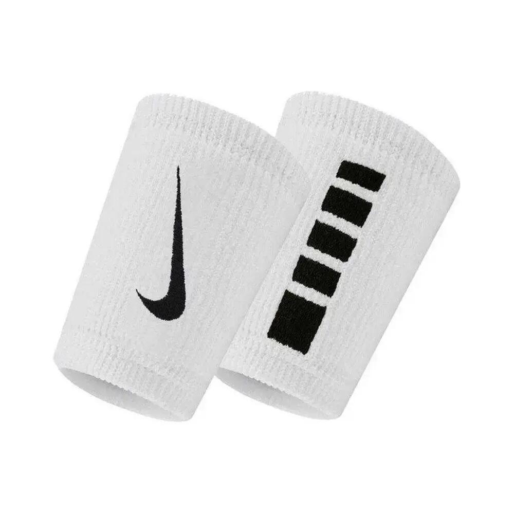Unisex Adult Elite Double Wide Wristband (Pack of 2) (White)
