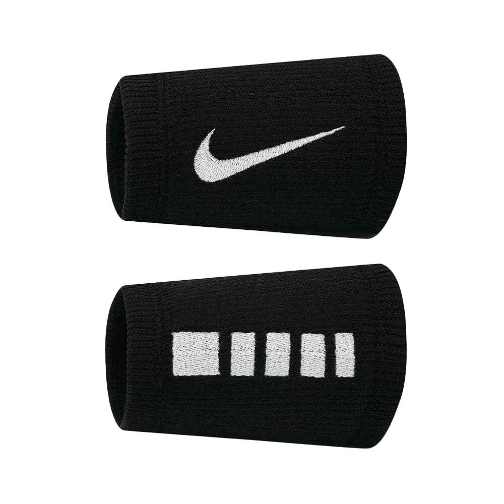 Unisex Adult Elite Double Wide Wristband (Pack of 2) (Black)