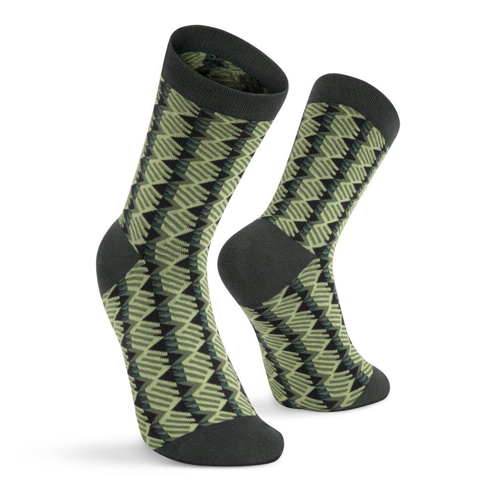 Herren und Damen Lifestyle Baumwollsocken 3er-Pack Monogram Green Grün 3/6
