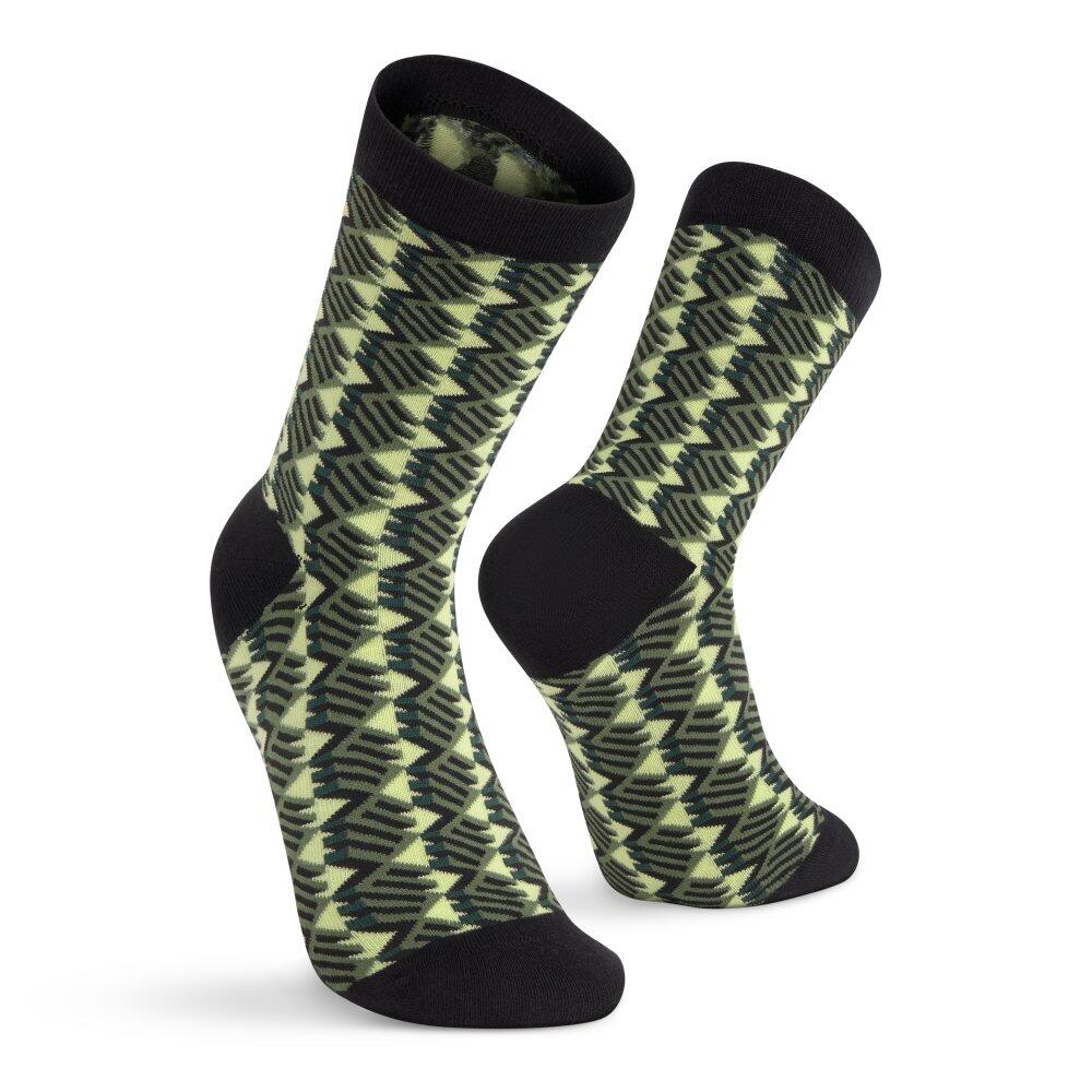 Herren und Damen Lifestyle Baumwollsocken 3er-Pack Monogram Green Grün 5/6
