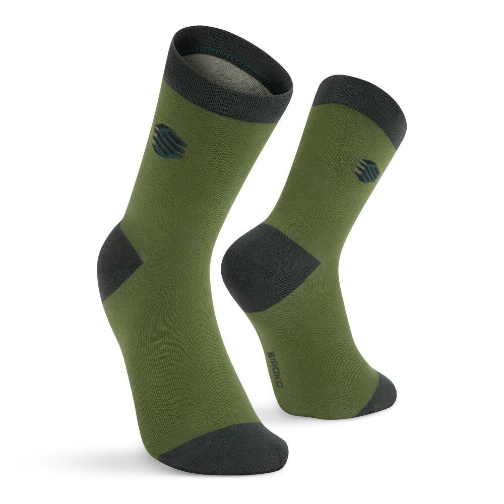 Herren und Damen Lifestyle Baumwollsocken 3er-Pack Monogram Green Grün 4/6