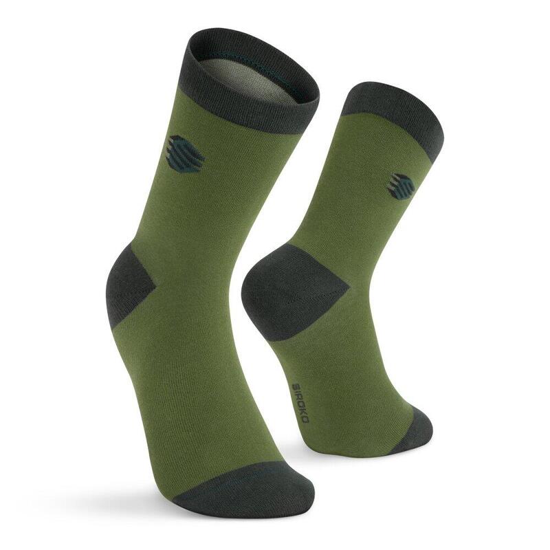 Șosete din bumbac, pachet de 3 Monogram Green Verde