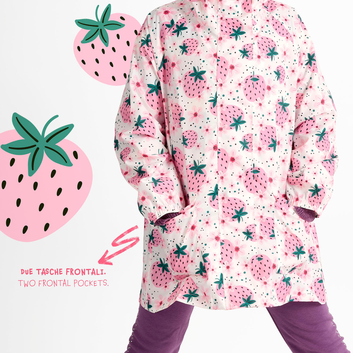 Trench Impermeabile Bambina Fragole 6/7