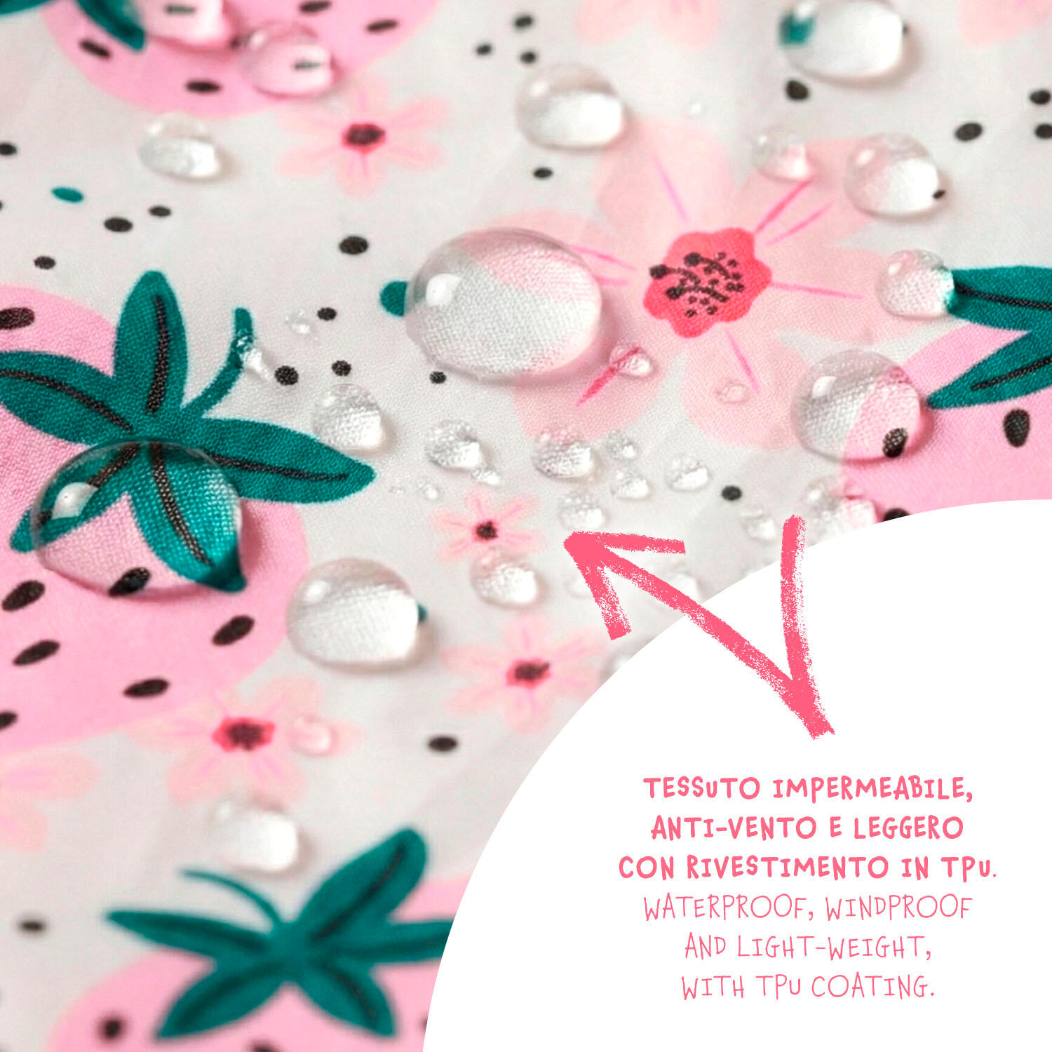 Trench Impermeabile Bambina Fragole 7/7