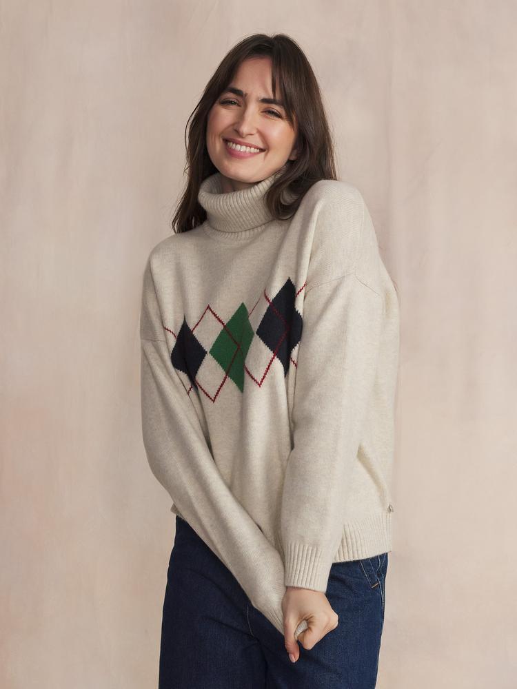 Pull col roulé Femme - BURLICOL Blanc/ecru 3/5