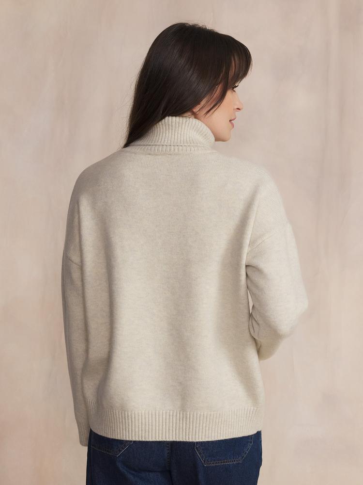 Pull col roulé Femme - BURLICOL Blanc/ecru 2/5