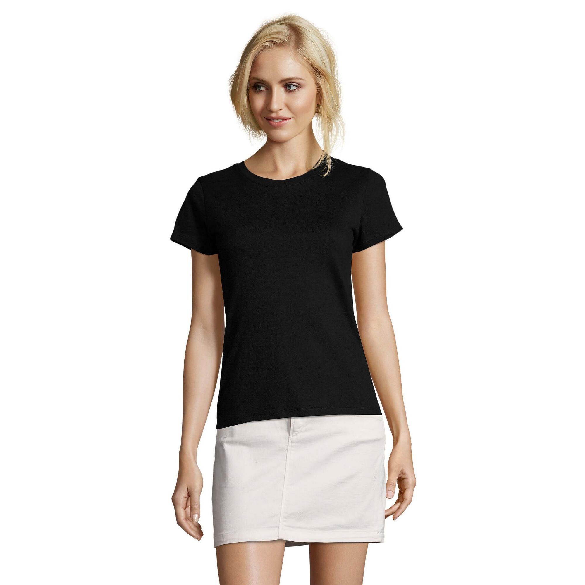 Womens/Ladies Imperial Fit Short Sleeve TShirt (Deep Black) 4/5