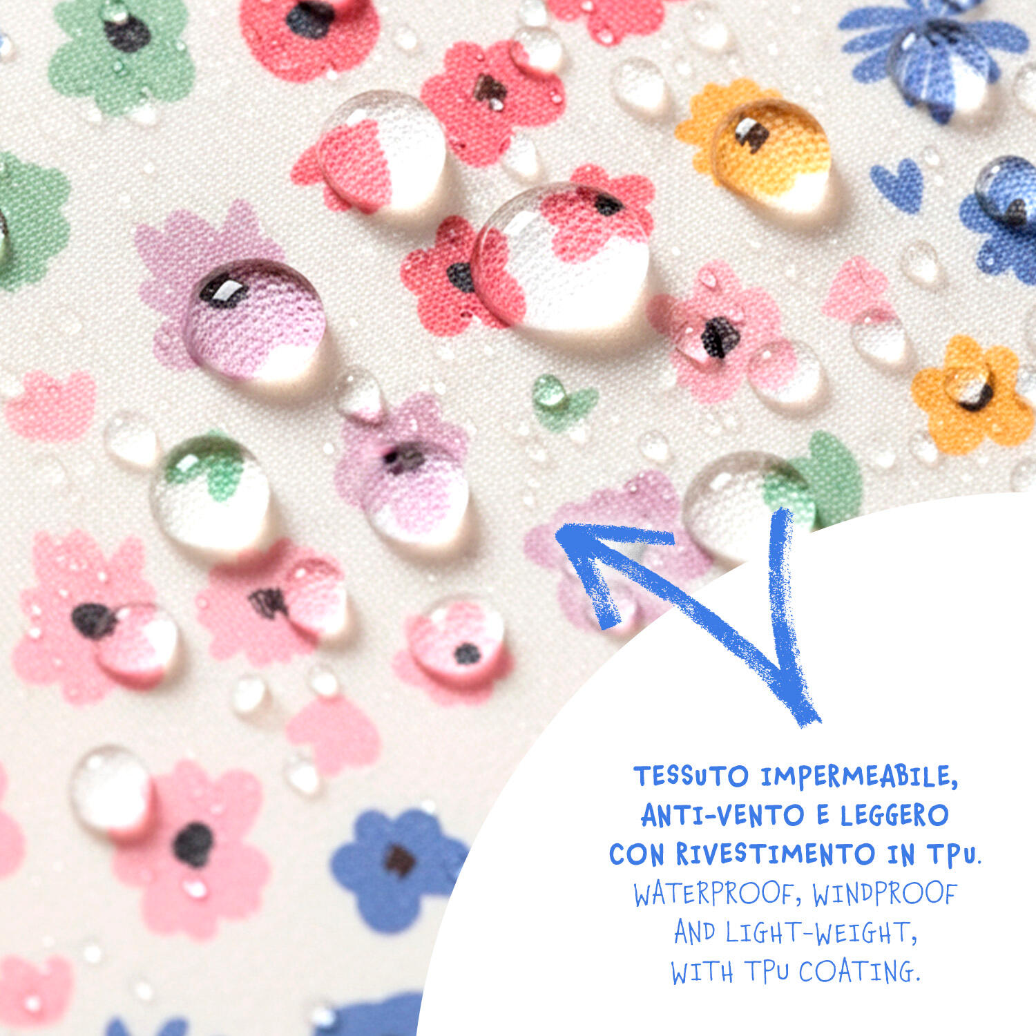 Trench Impermeabile Bambina Fiori 7/7